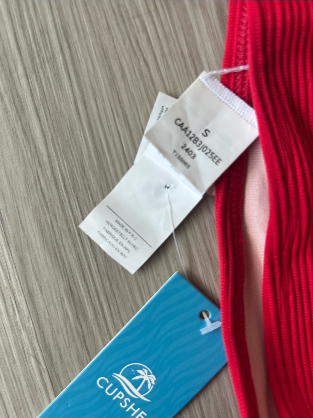 Cupshe Red Ribbed Bikini Two-Piece Size S - Picture 5 of 6